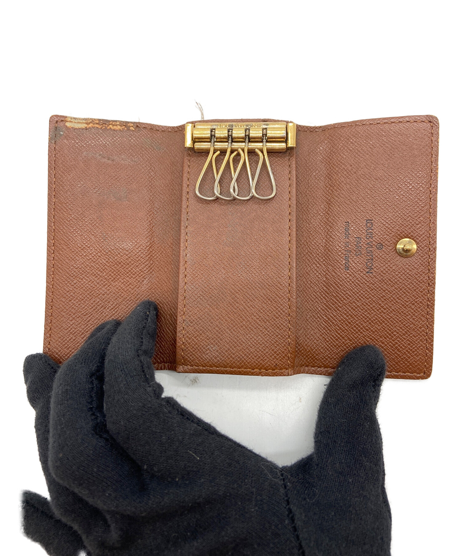 【使用わずか】ルイヴィトン ミュルティクレ 4 ブラウン コンパクト ミニ 中古・古着通販】LOUIS VUITTON (ルイ ヴィトン) キーケース