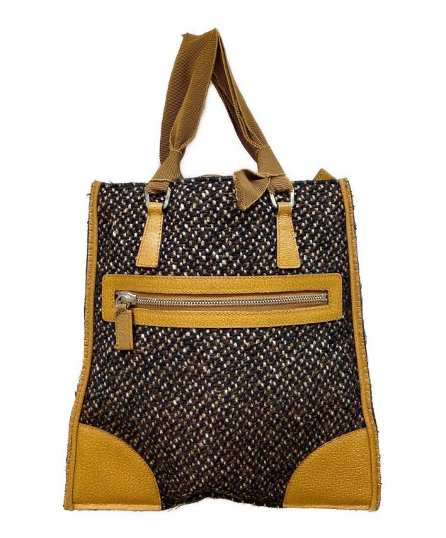 「ハングリーパック」（中古・美品・１９８１年） 中古・古着通販】PRADA (プラダ) ハンドバッグ/ツイード ブラウン