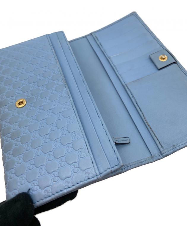 中古・古着通販】GUCCI (グッチ) 長財布/グッチシマ ブルー｜ブランド