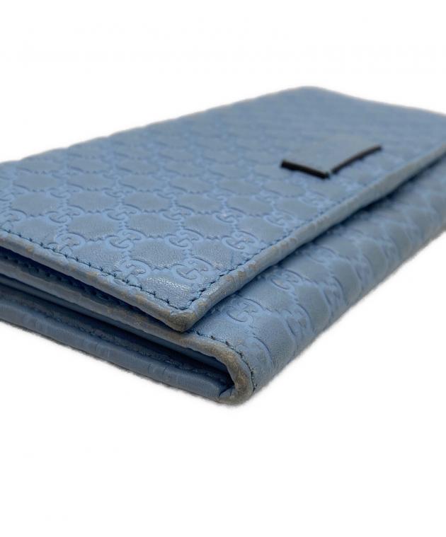中古・古着通販】GUCCI (グッチ) 長財布/グッチシマ ブルー｜ブランド