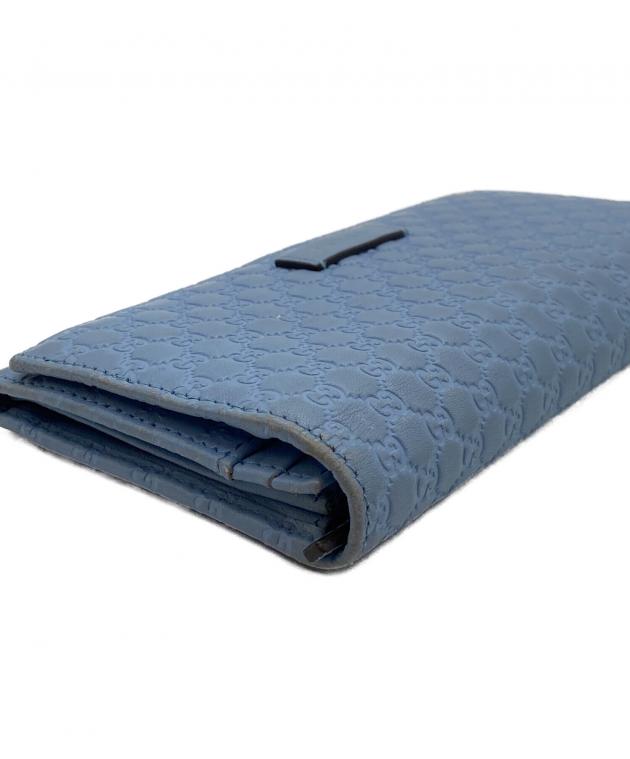 中古・古着通販】GUCCI (グッチ) 長財布/グッチシマ ブルー｜ブランド