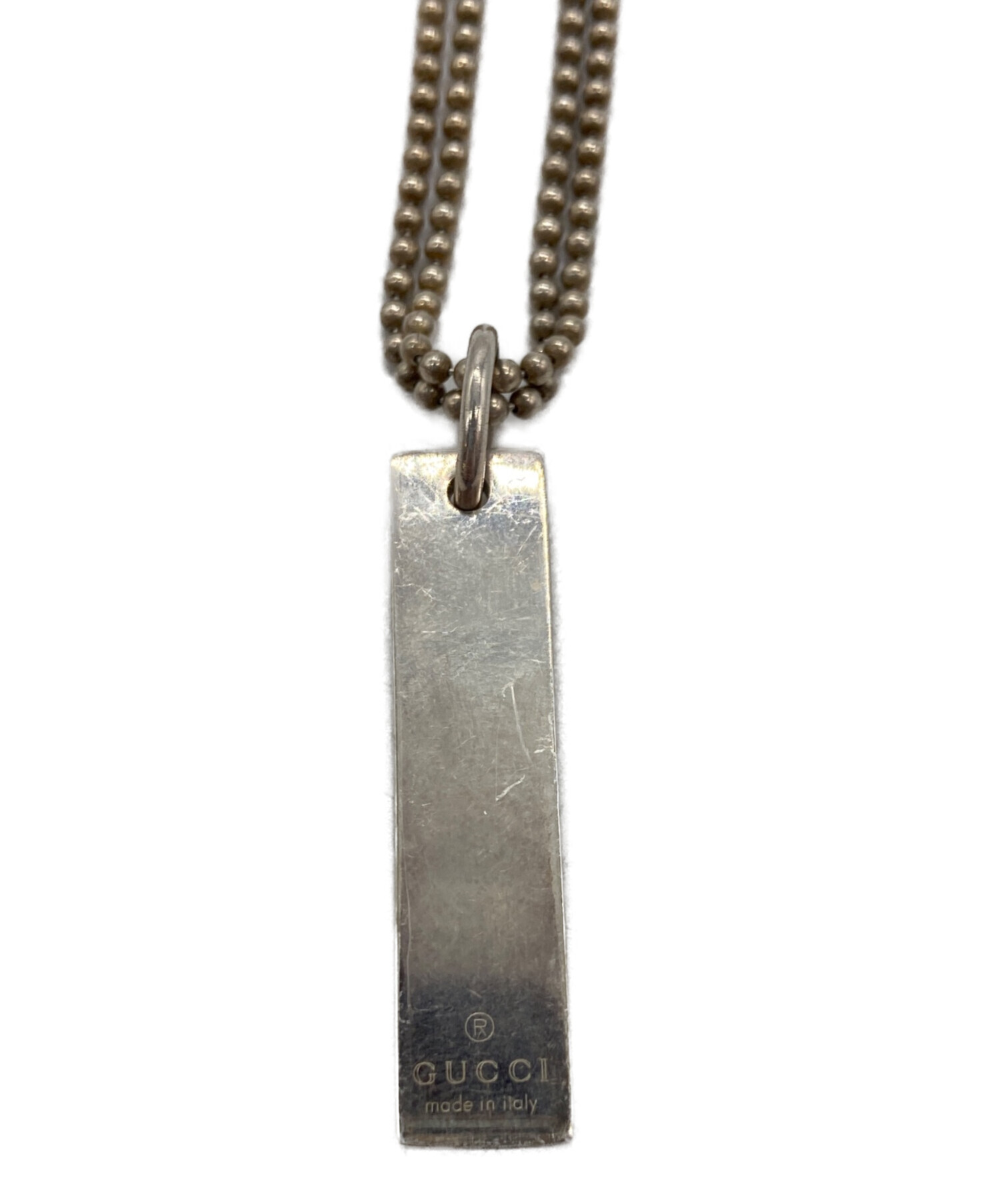 正規品 GUCCI グッチ レア シルバー ロゴ　 ネックレス 中古 美品 中古・古着通販】GUCCI (グッチ) シルバーネックレス シルバー