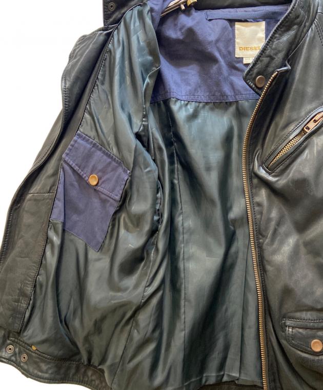 中古・古着通販】DIESEL (ディーゼル) ラムレザーライダースジャケット