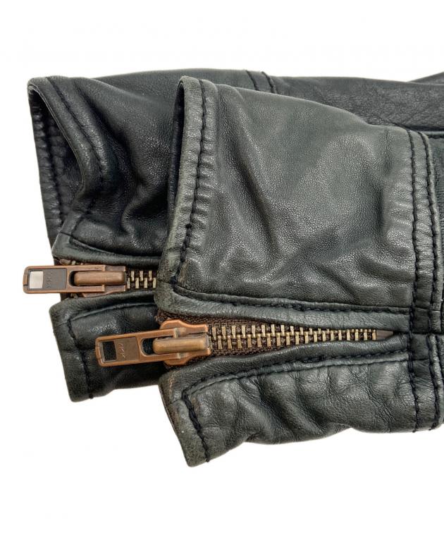 中古・古着通販】DIESEL (ディーゼル) ラムレザーライダースジャケット