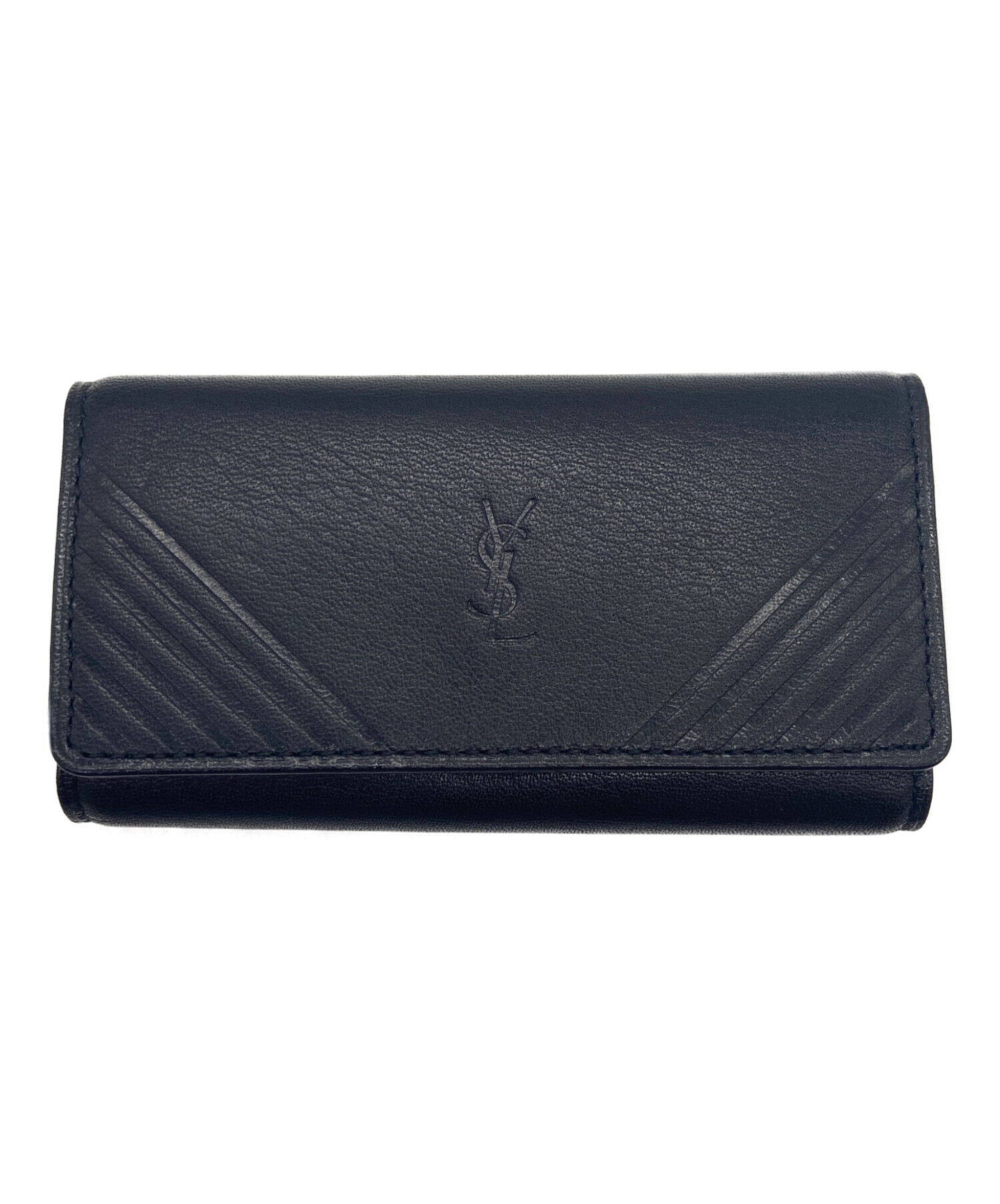 箱付き美品 サンローラン パリ キーケース キーホルダー ブラック 中古・古着通販】Saint Laurent Paris (サンローランパリ) キーケース