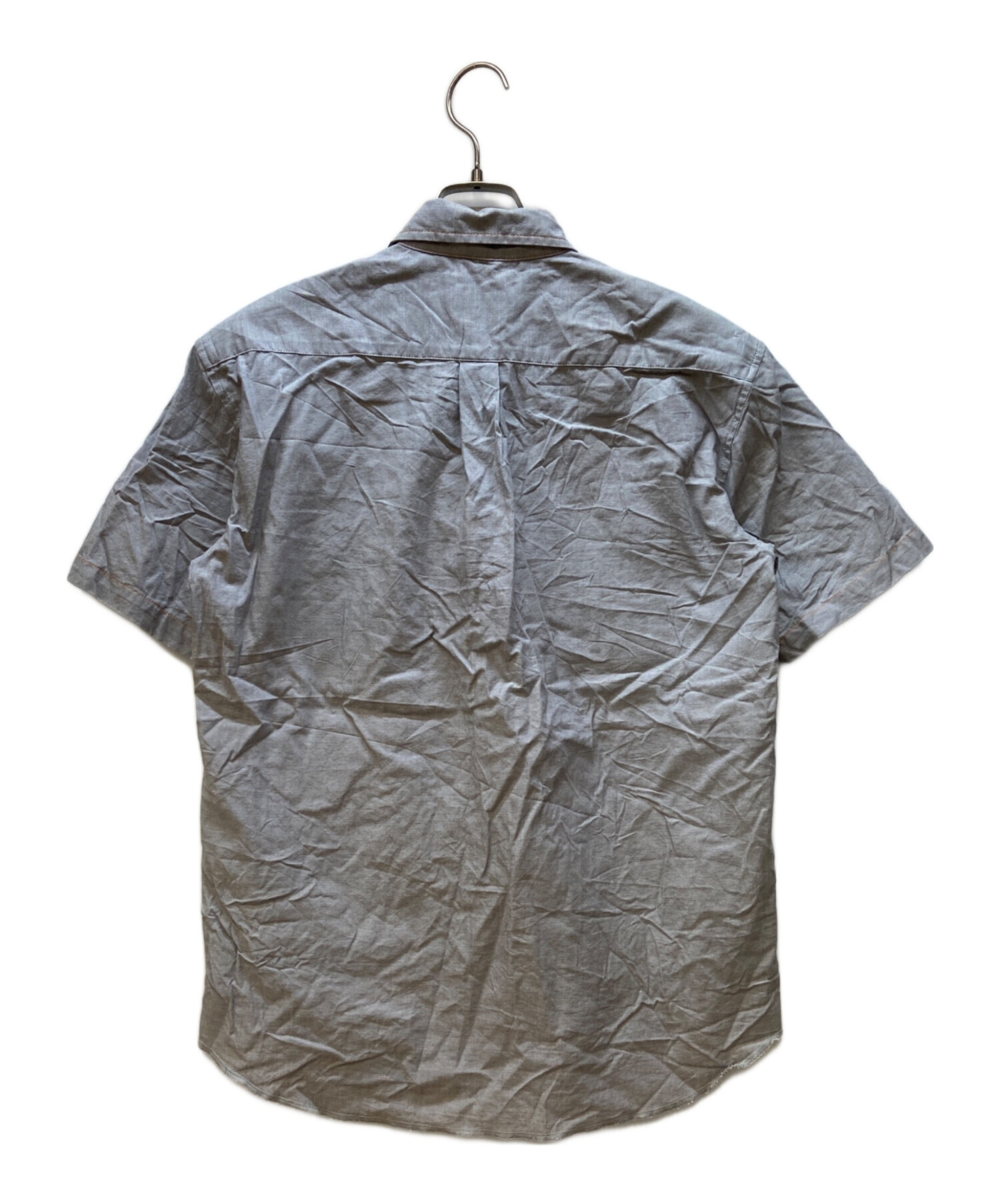 Stussy 半袖シャツ ブルー グレー XLサイズ 中古・古着通販】stussy (ステューシー) 半袖シャツ グレー×オレンジ