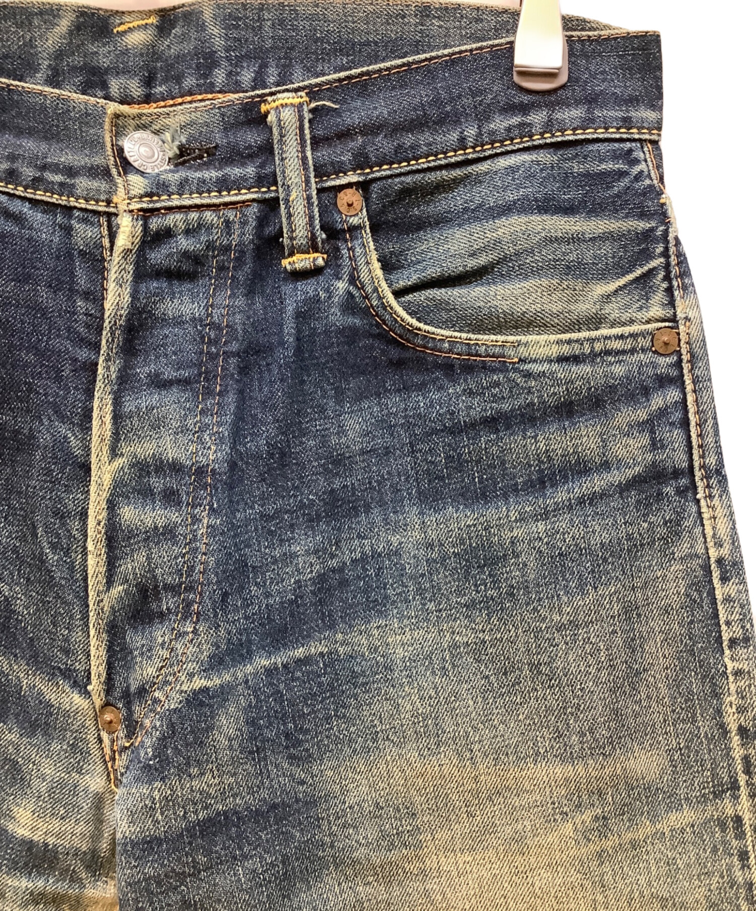 中古・古着通販】EVISU (エヴィス) ダメージデニムパンツ インディゴ