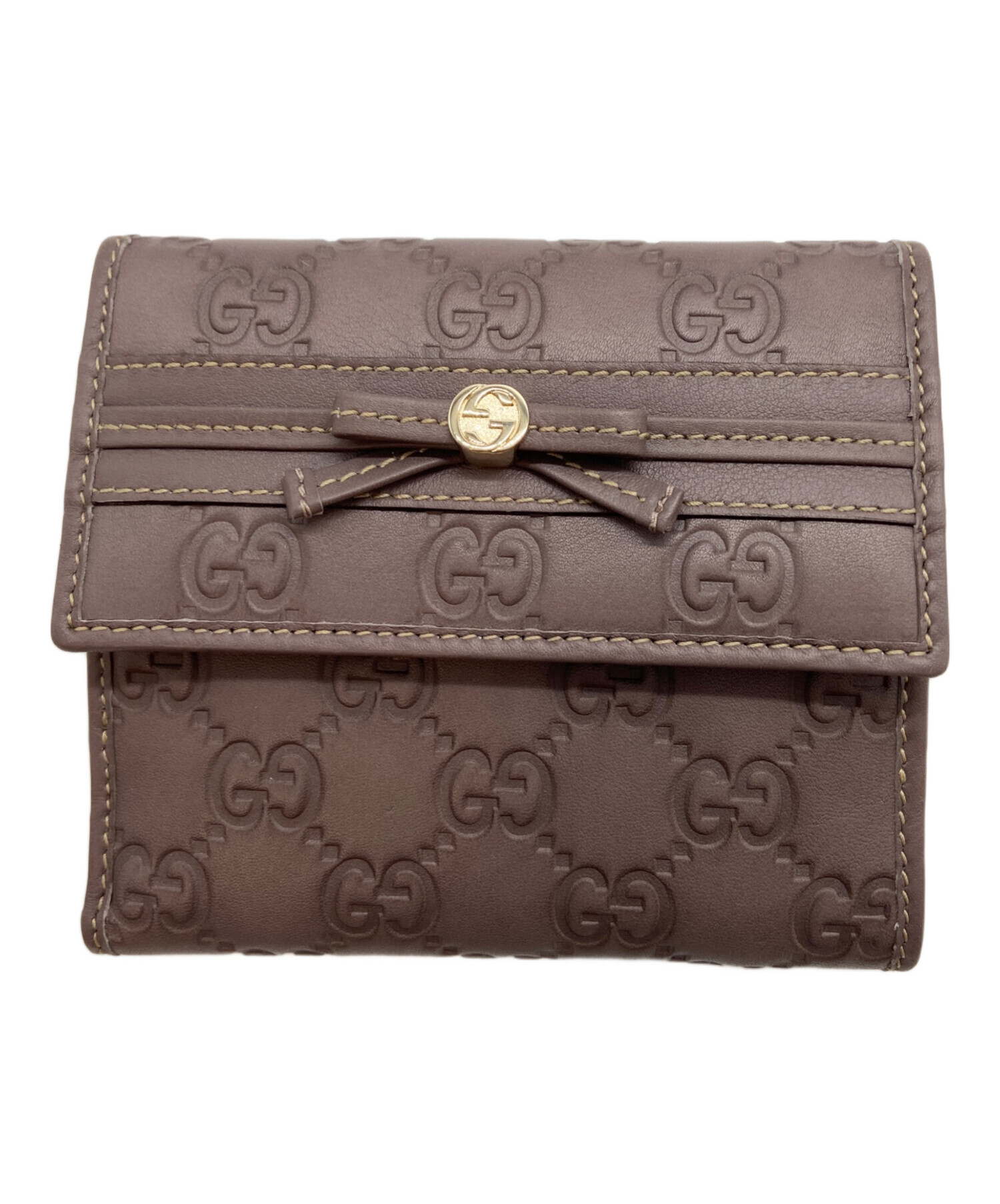 中古・古着通販】GUCCI (グッチ) 2つ折り財布 ブラウン｜ブランド