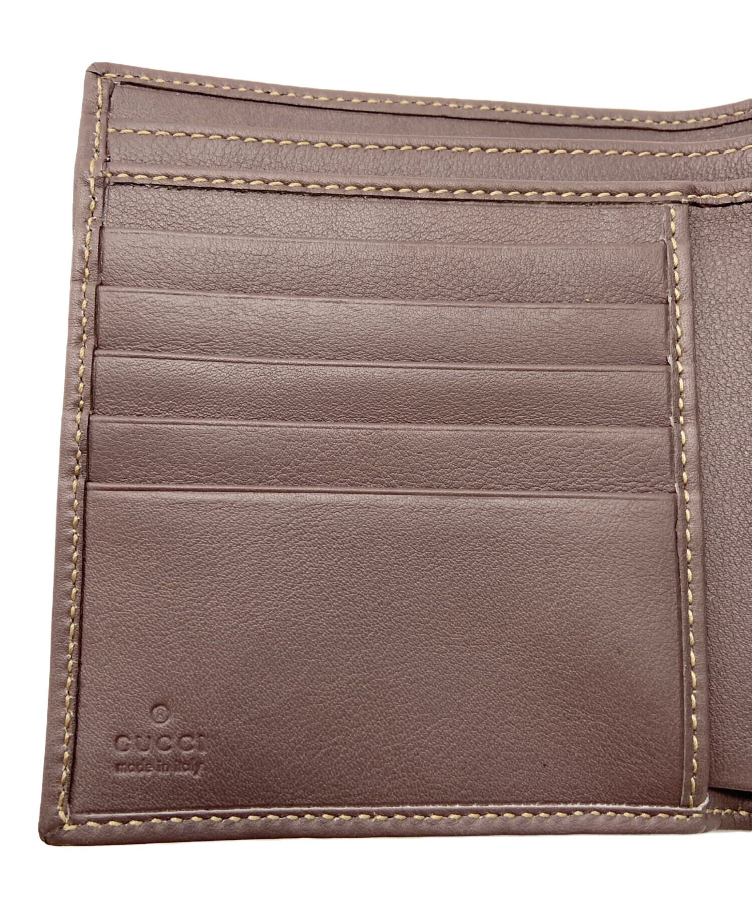 中古・古着通販】GUCCI (グッチ) 2つ折り財布 ブラウン｜ブランド