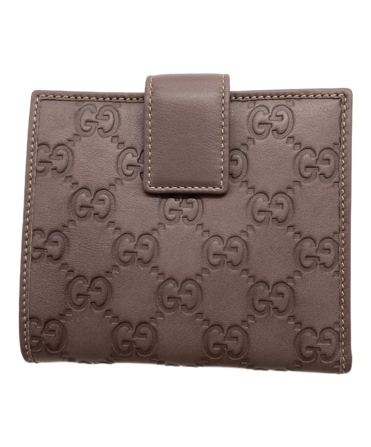 GUCCI グッチ 2つ折り財布 シェリーライン がま口 ブラウン 中古・古着通販】GUCCI (グッチ) 2つ折り財布 ブラウン｜ブランド
