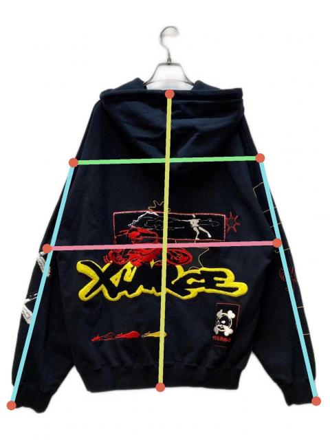 中古・古着通販】X-LARGE (エクストララージ) ジップパーカー ブラック