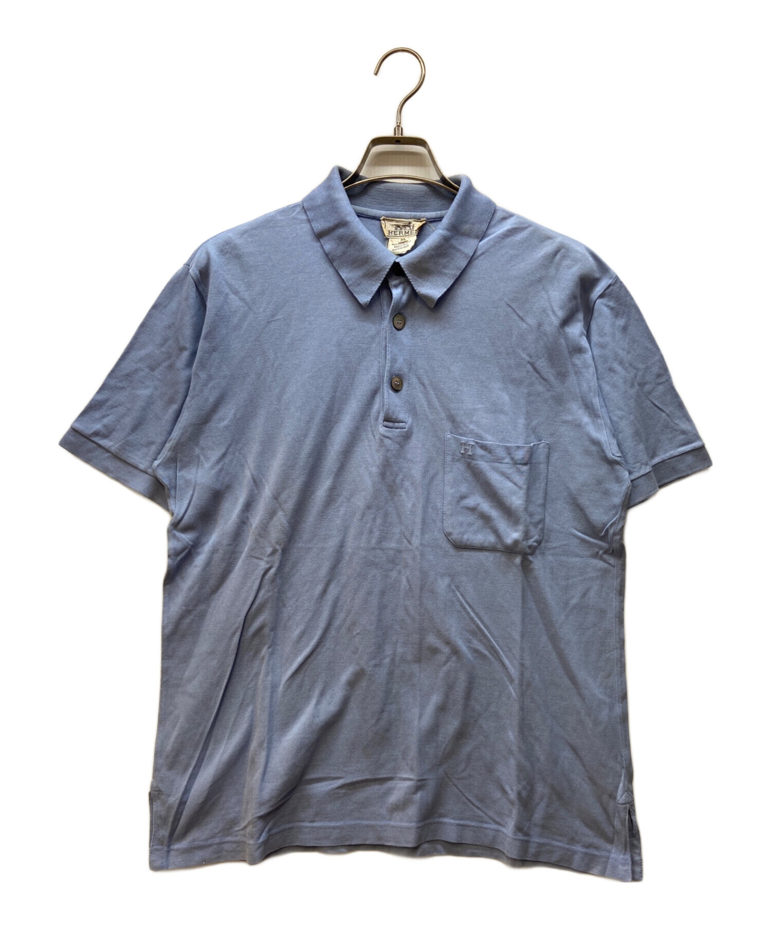 中古・古着通販】HERMES (エルメス) ポロシャツ ブルー サイズ:XL