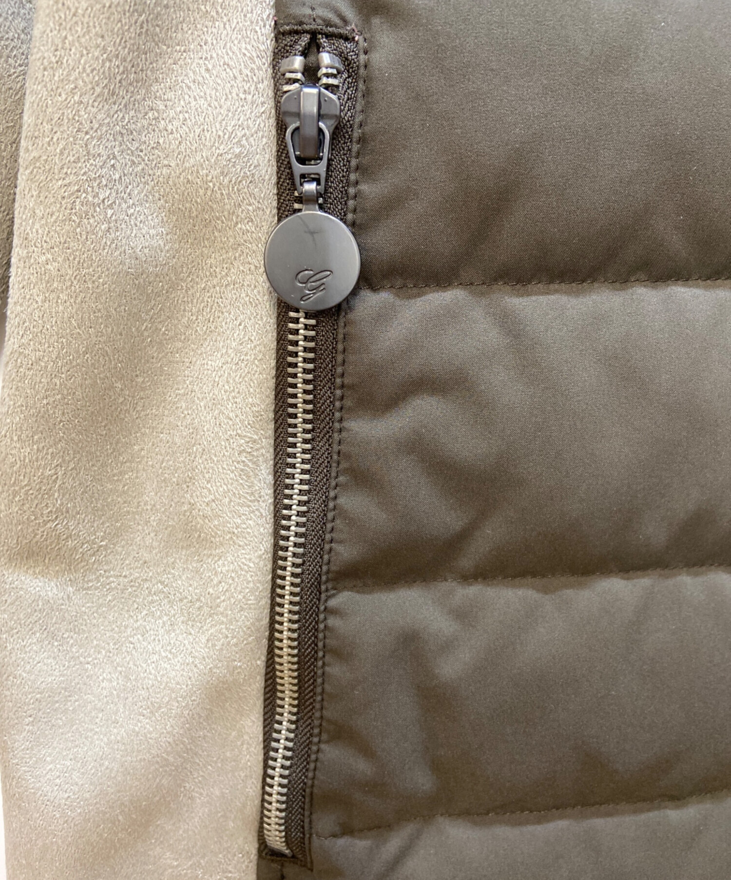 中古・古着通販】G-Stage (ジーステージ) ダウンコート カーキ×グレー