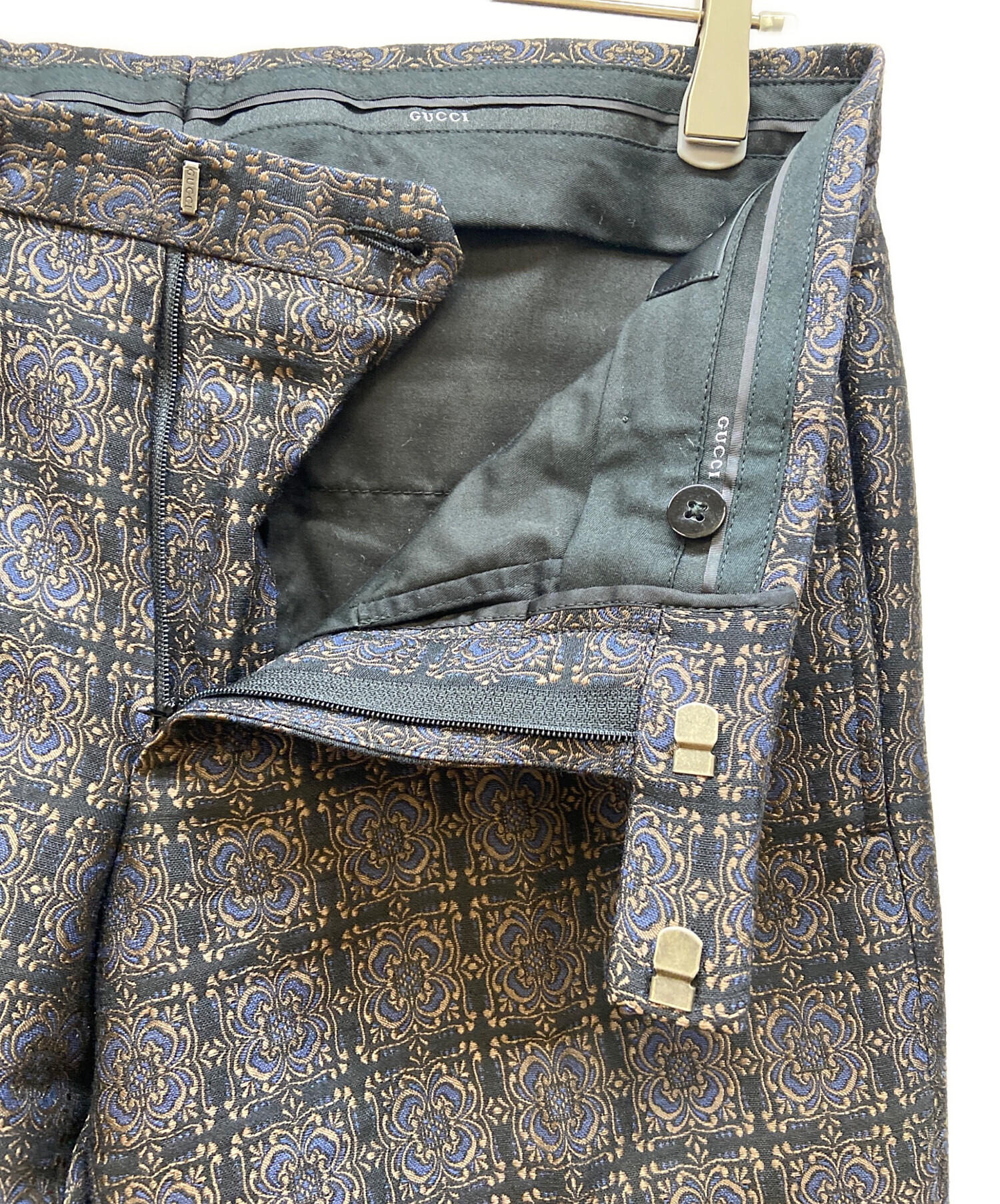 中古・古着通販】GUCCI (グッチ) スラックス ブラック×ブラウン サイズ