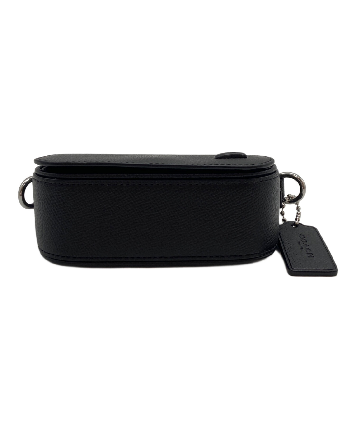 COACH ボディバッグ ブラック 中古・古着通販】COACH (コーチ) フラップ クロスボディ バッグ