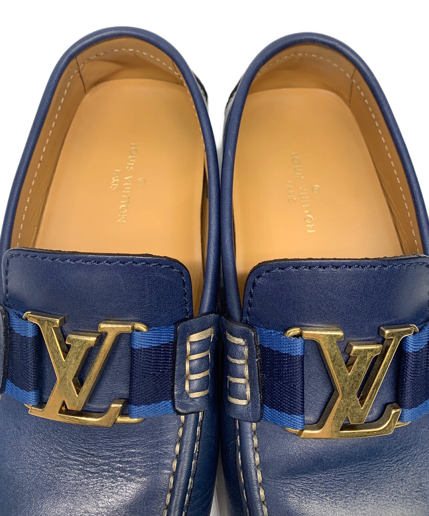 ルイ・ヴィトン ドライビングシューズ ネイビー ルイヴィトン/ダミエ