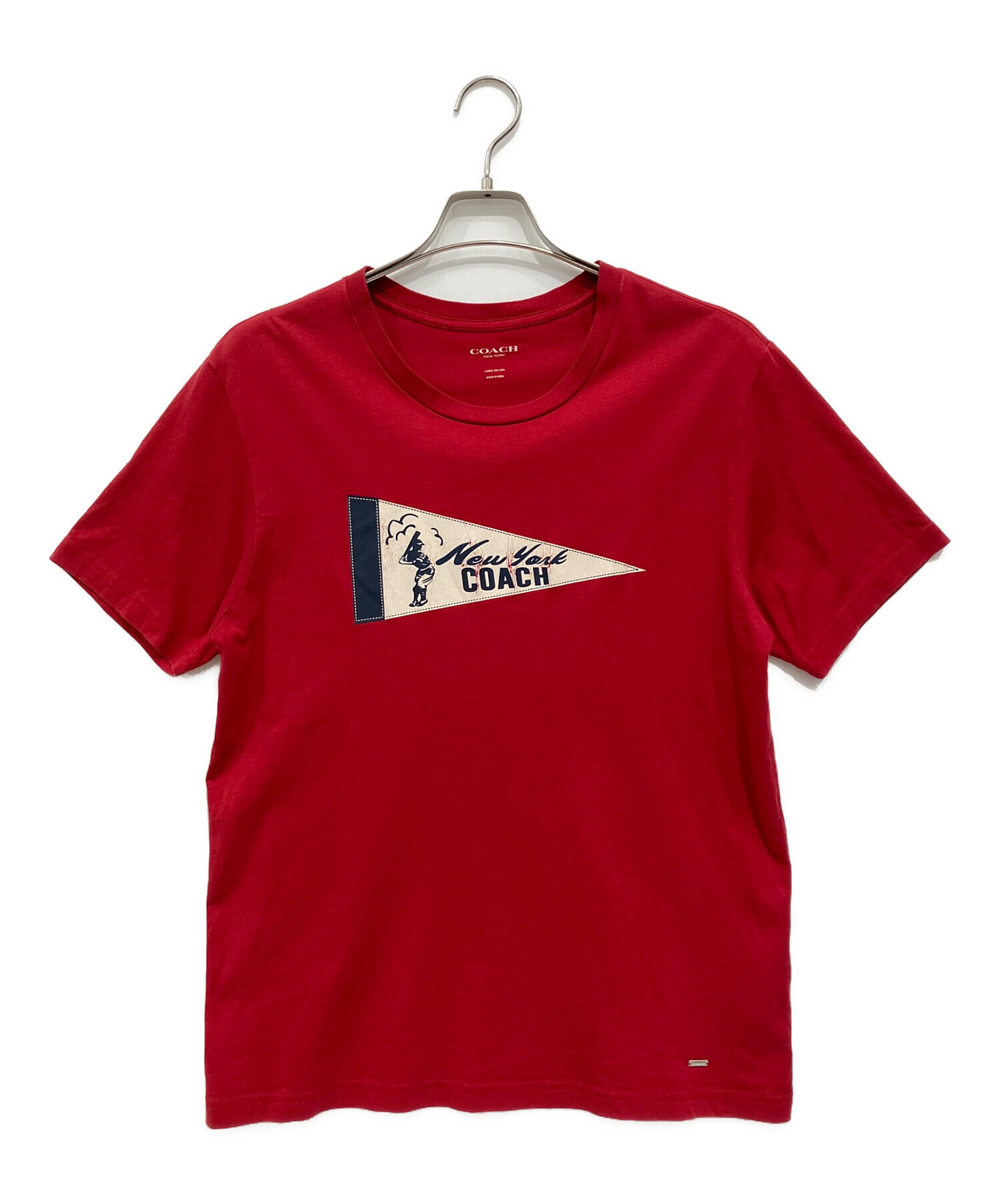 中古・古着通販】COACH (コーチ) Tシャツ レッド サイズ:L｜ブランド 