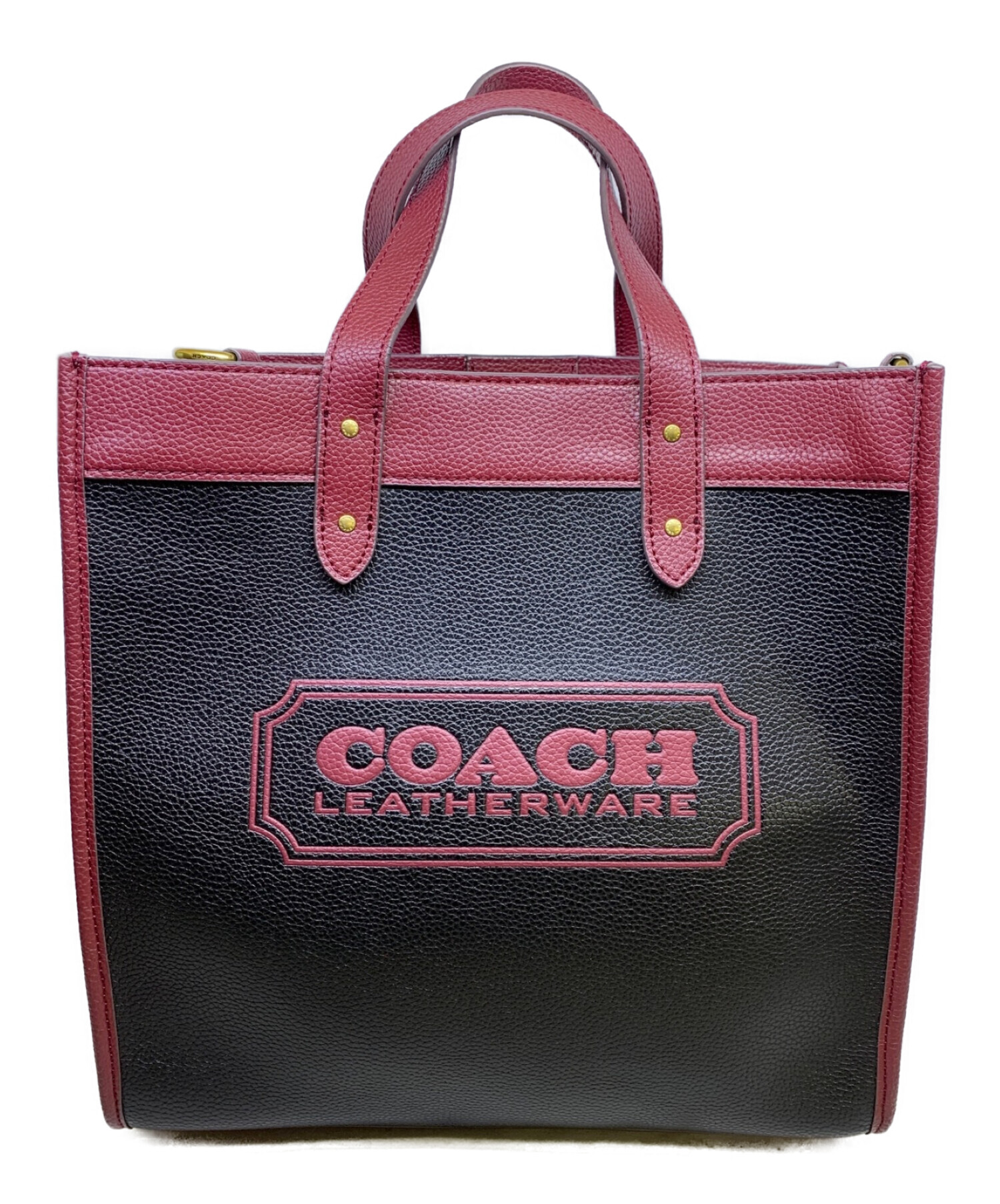 中古・古着通販】COACH (コーチ) 2WAYトートバッグ ワインレッド