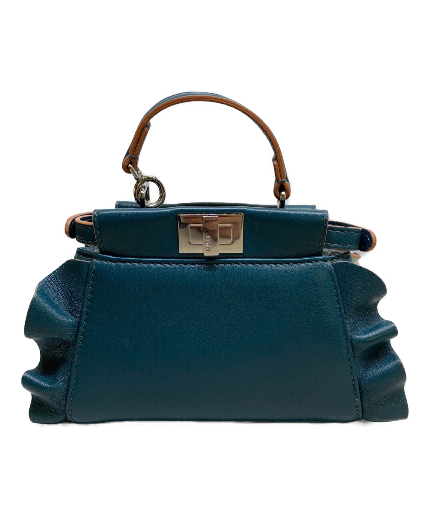 中古・古着通販】FENDI (フェンディ) フリルミニバッグ ネイビー 