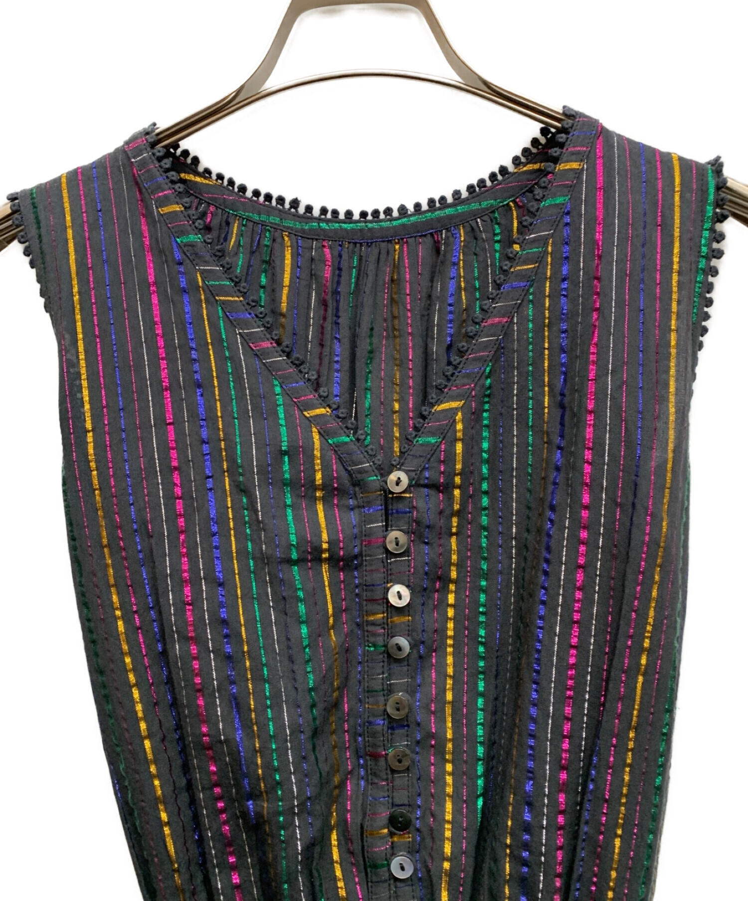 Audrey and John Wad】リネン100%ストライプカフタンドレス Audrey and