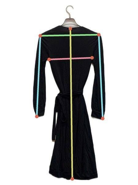 GUCCIグッチ　ジャージー素材VネックワンピースXSサイズ　ブラック 中古・古着通販】GUCCI (グッチ) ウエストマークワンピース ブラック