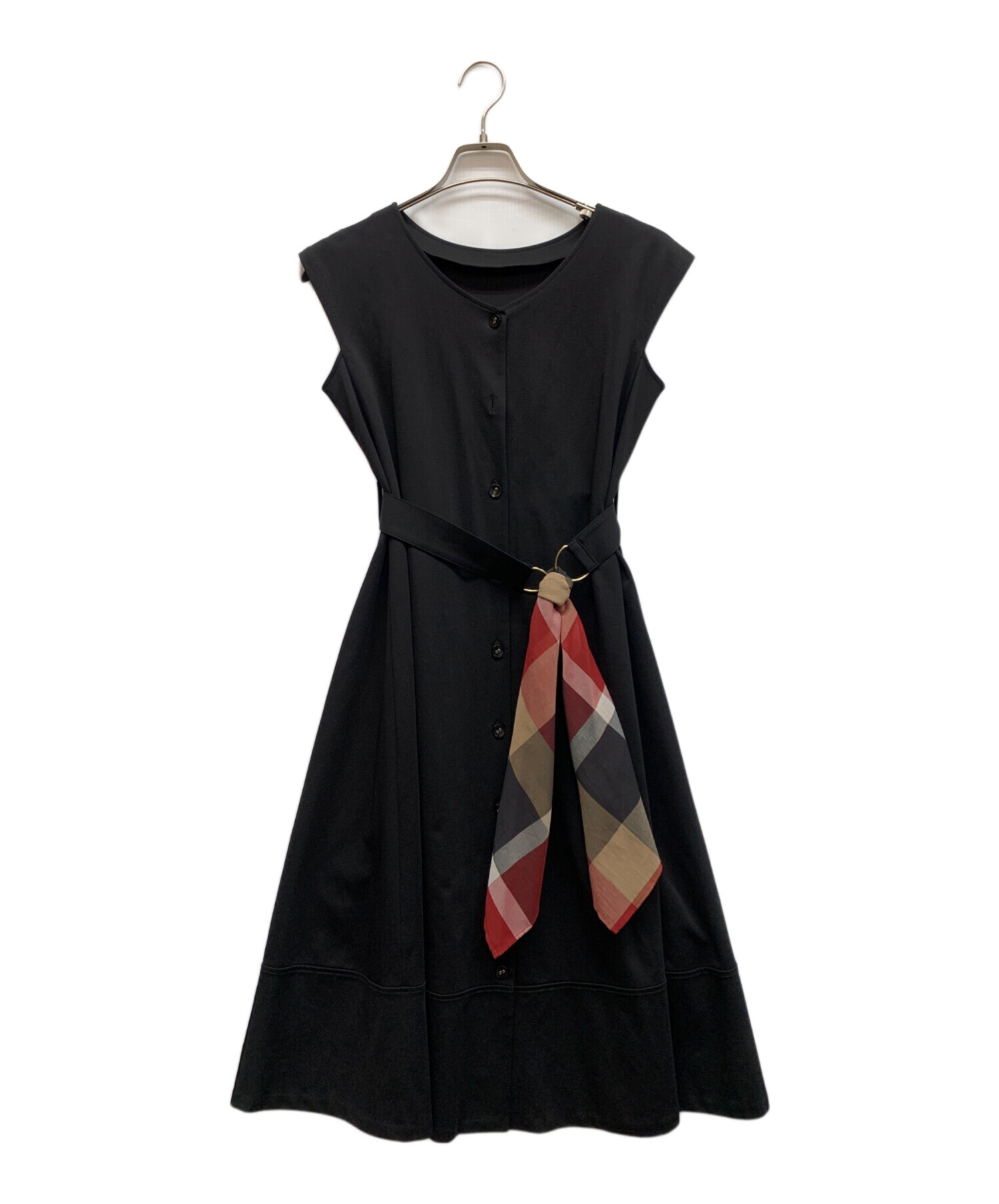 バーバリーブルーレーベルクレストブリッジ　ドッキングロングワンピース 長袖38 バーバリーブルーレーベルクレストブリッジ ドッキングロング