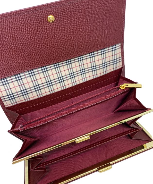 中古・古着通販】BURBERRY (バーバリー) 長財布 ボルドー｜ブランド