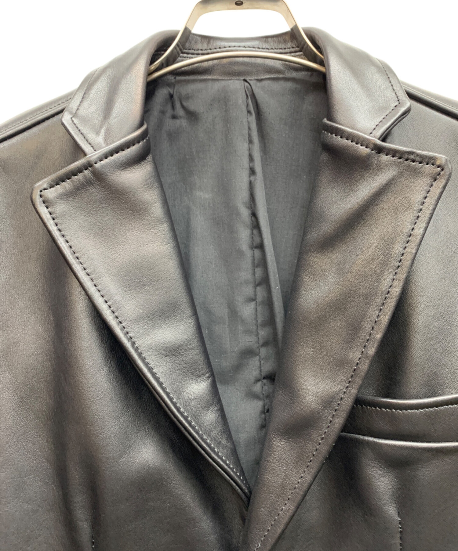 BACKDROP バックドロップ レザーテーラードジャケット L 中古・古着通販】BACKDROP (バックドロップ) レザーテーラドジャケット