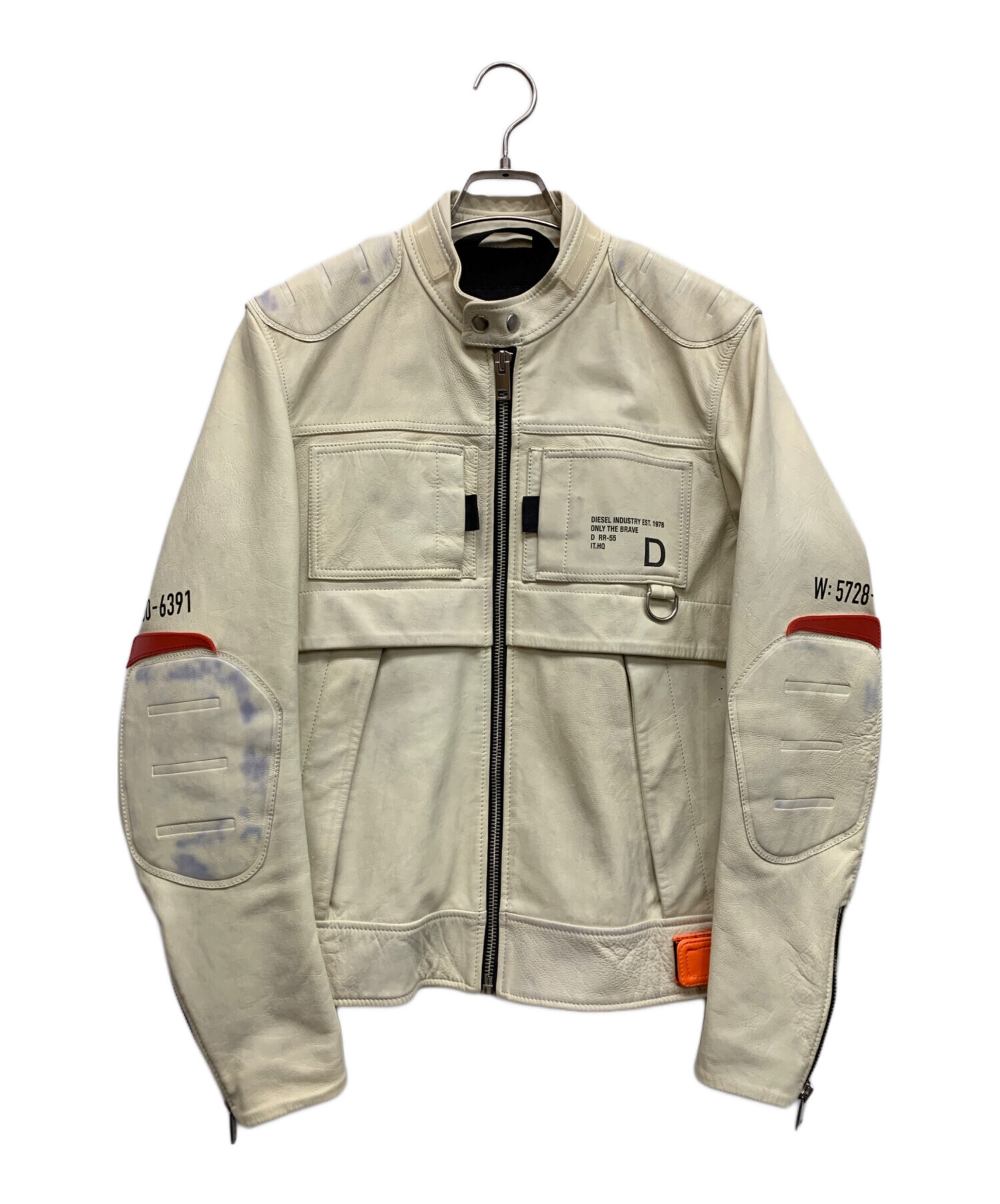 中古・古着通販】DIESEL (ディーゼル) ライダースジャケット ベージュ