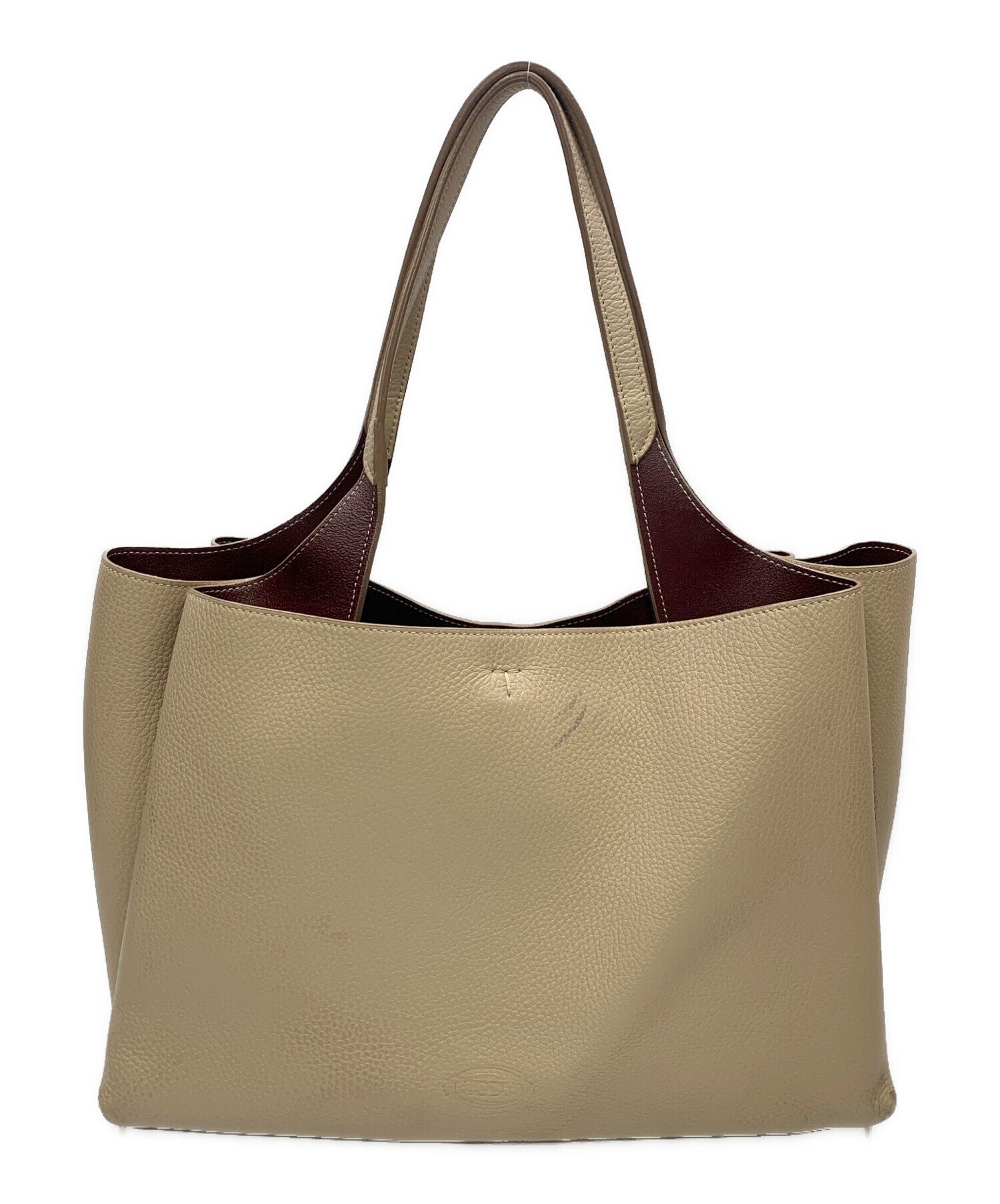 トッズ　 レザー ハンドバッグ　ベージュ 中古・古着通販】TOD'S (トッズ) レザートートバッグ ベージュ