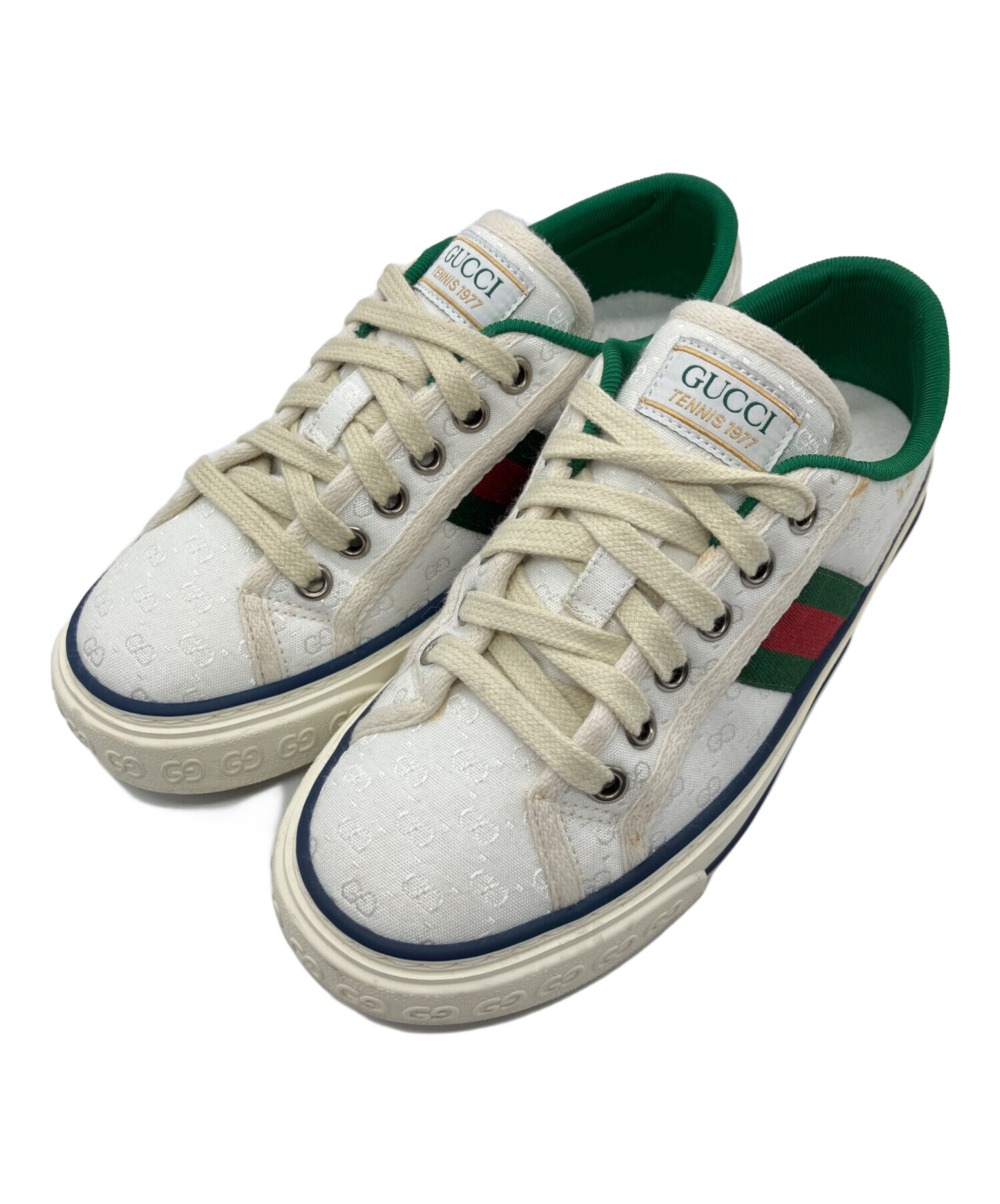 GUCCI GGキャンバス柄スニーカー 中古・古着通販】GUCCI (グッチ) GG キャンバススニーカー ホワイト