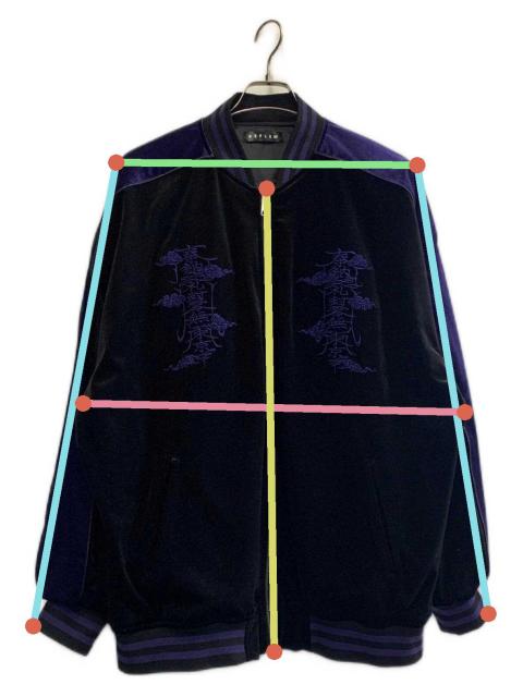REFLEM ベロアスカジャン　今週で出品終了します。 REFLEM（レフレム） スカジャン 「REFLEM/レフレム」ドラゴン刺繍