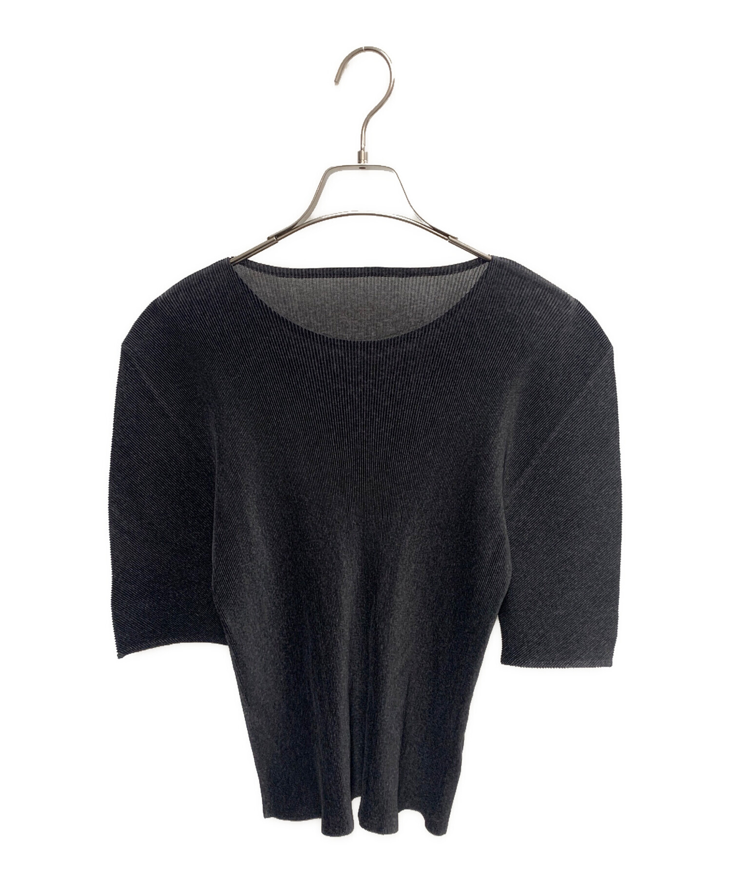 値下げ〜プリーツ　カットソー(黒.グレー)　FREE SIZE 中古・古着通販】PLEATS PLEASE (プリーツプリーズ) プリーツ