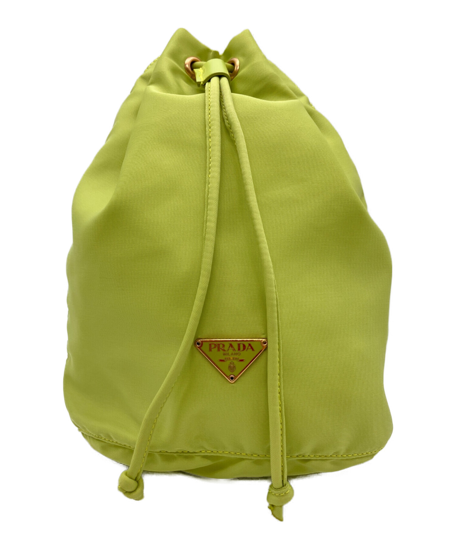 中古・古着通販】PRADA (プラダ) 巾着ナイロンポーチ ライトグリーン