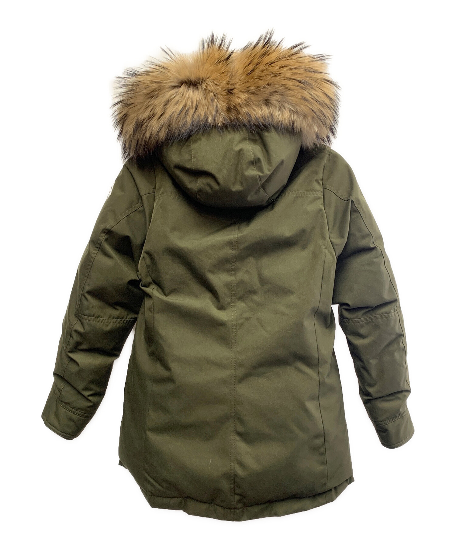 新品同様✨　ピレネックス　ダウンコート　bordeaux  ファー　カーキ　40 PYRENEX ピレネックス BORDEAUX ボルドー ステッチレス ラクーンファー