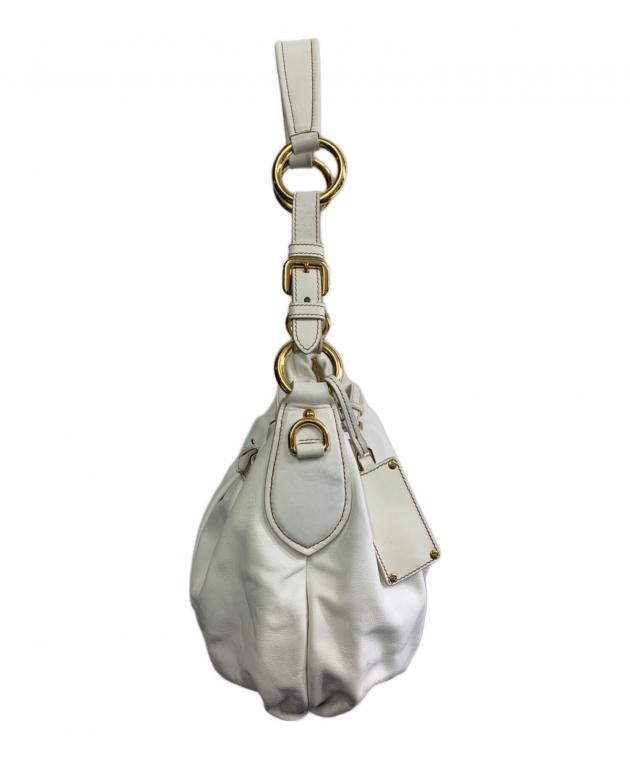 PRADA プラダ ショルダーバッグ  白 【古着】【中古】【送料無料】 PRADA - PRADA プラダ ショルダーバッグ 白 【古着】【中古】【送料