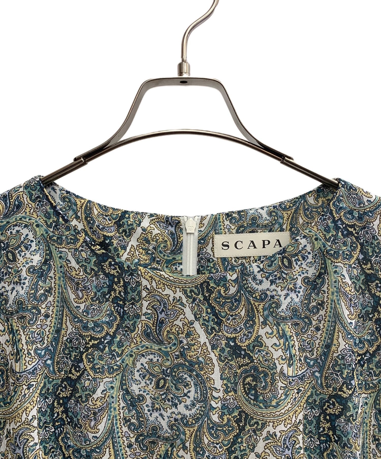 中古・古着通販】SCAPA (スキャパ) SCAPA ホワイト×グリーン 総柄