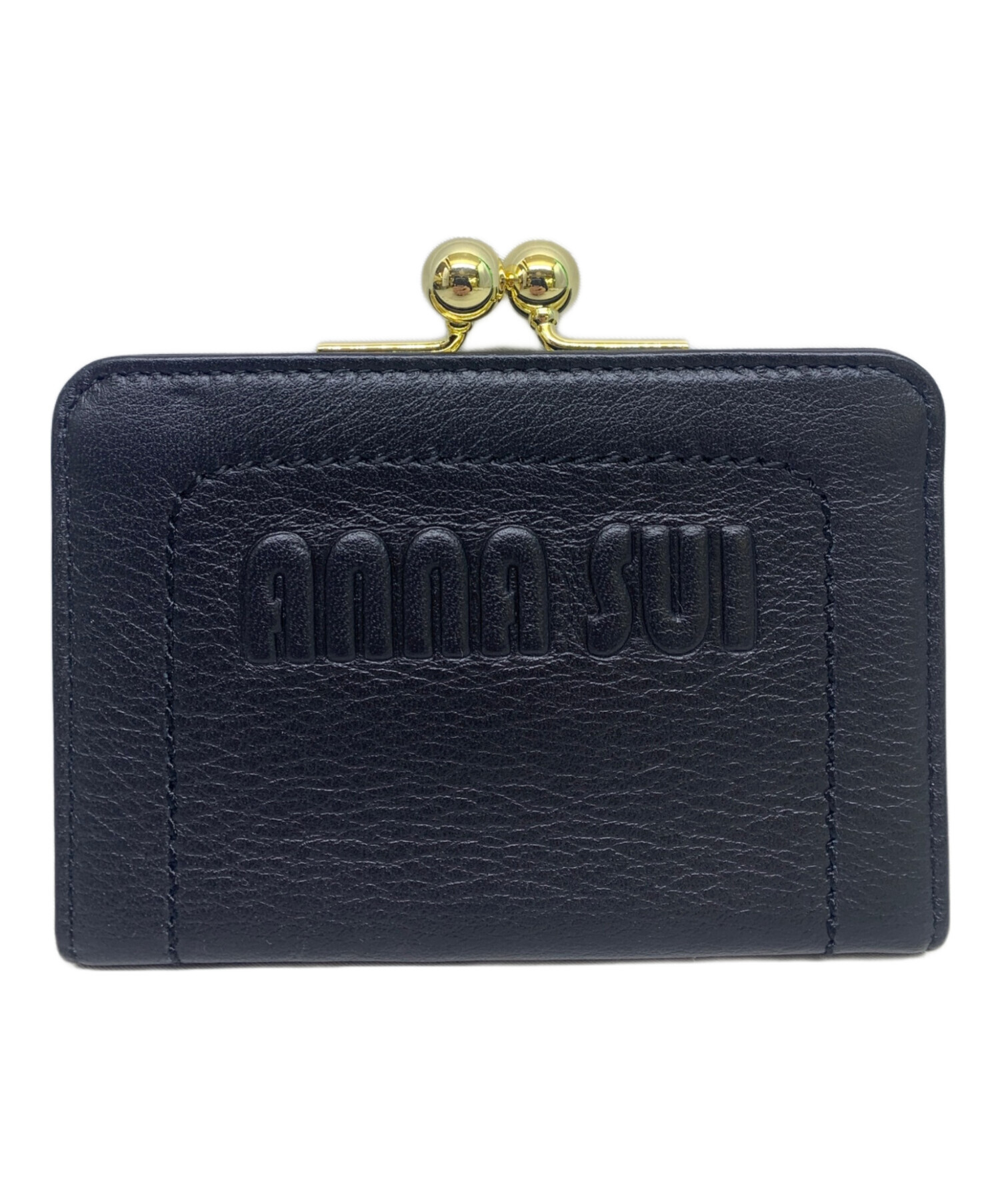ANNA SUI アナスイ がま口財布 定価 15,750円 中古・古着通販】ANNA SUI (アナスイ) ANNA SUI がま口財布 ブラック