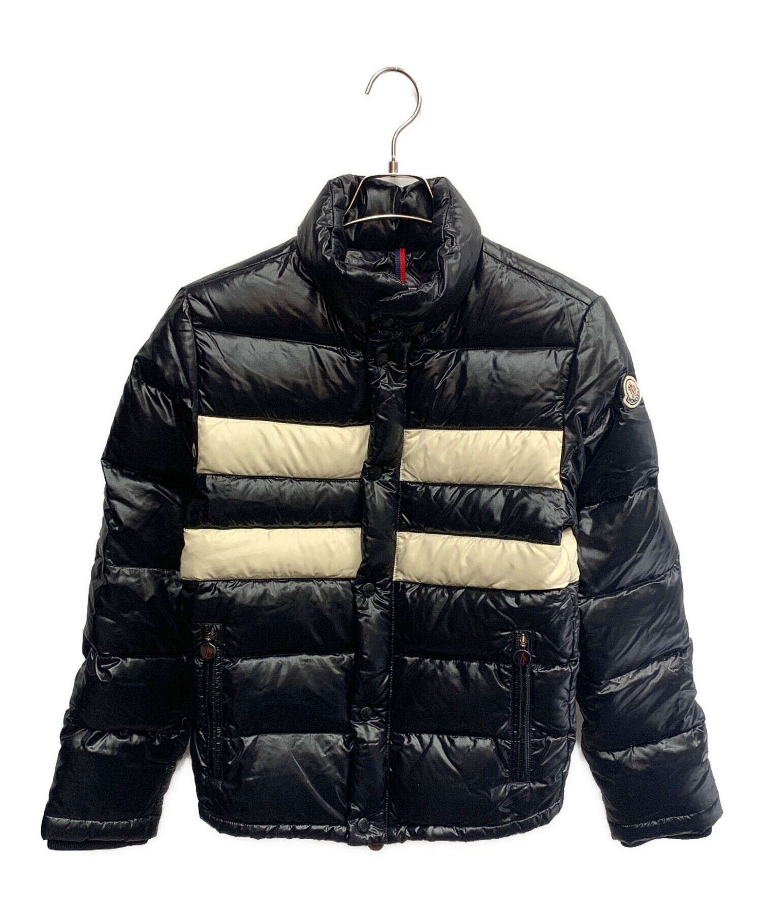 美品 メンズ MONCLER THOMAS ダウンジャケット ブラック/ホワイト 中古・古着通販】MONCLER (モンクレール) MONCLER THOMAS ダウン