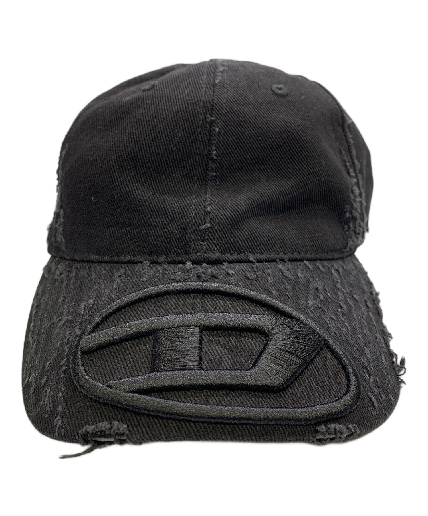 【新品 未使用】DIESEL キャップ ブラック ダメージ加工 中古・古着通販】DIESEL (ディーゼル) DIESEL ブラック キャップ