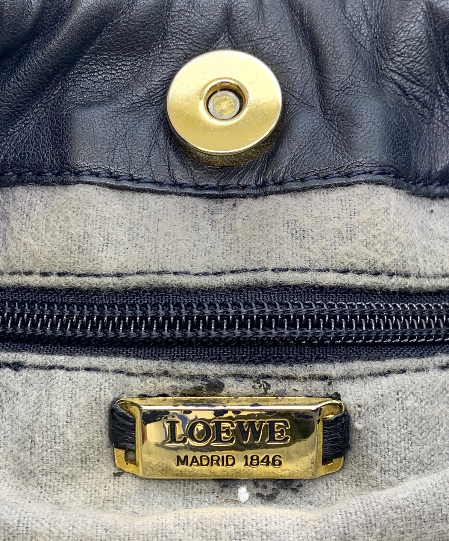中古・古着通販】LOEWE (ロエベ) LOEWE アナグラム ブラック レザー