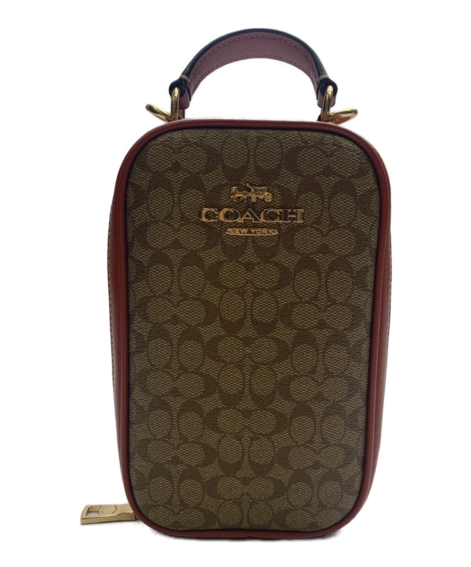 COACH シグネチャー ハンドバッグ ポーチ 中古・古着通販】COACH (コーチ) シグネチャー ショルダーポーチ