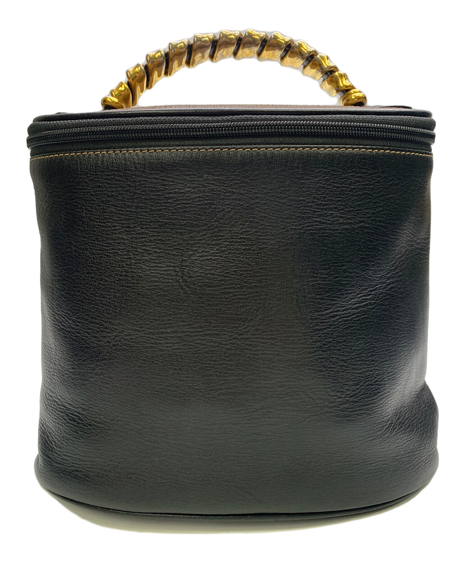 ロエベ（LOEWE）ベラスケス　レザーバニティバック　　ブラウン　ハンドバッグ 中古・古着通販】LOEWE (ロエベ) LOEWE ベラスケス ブラック×ブラウン