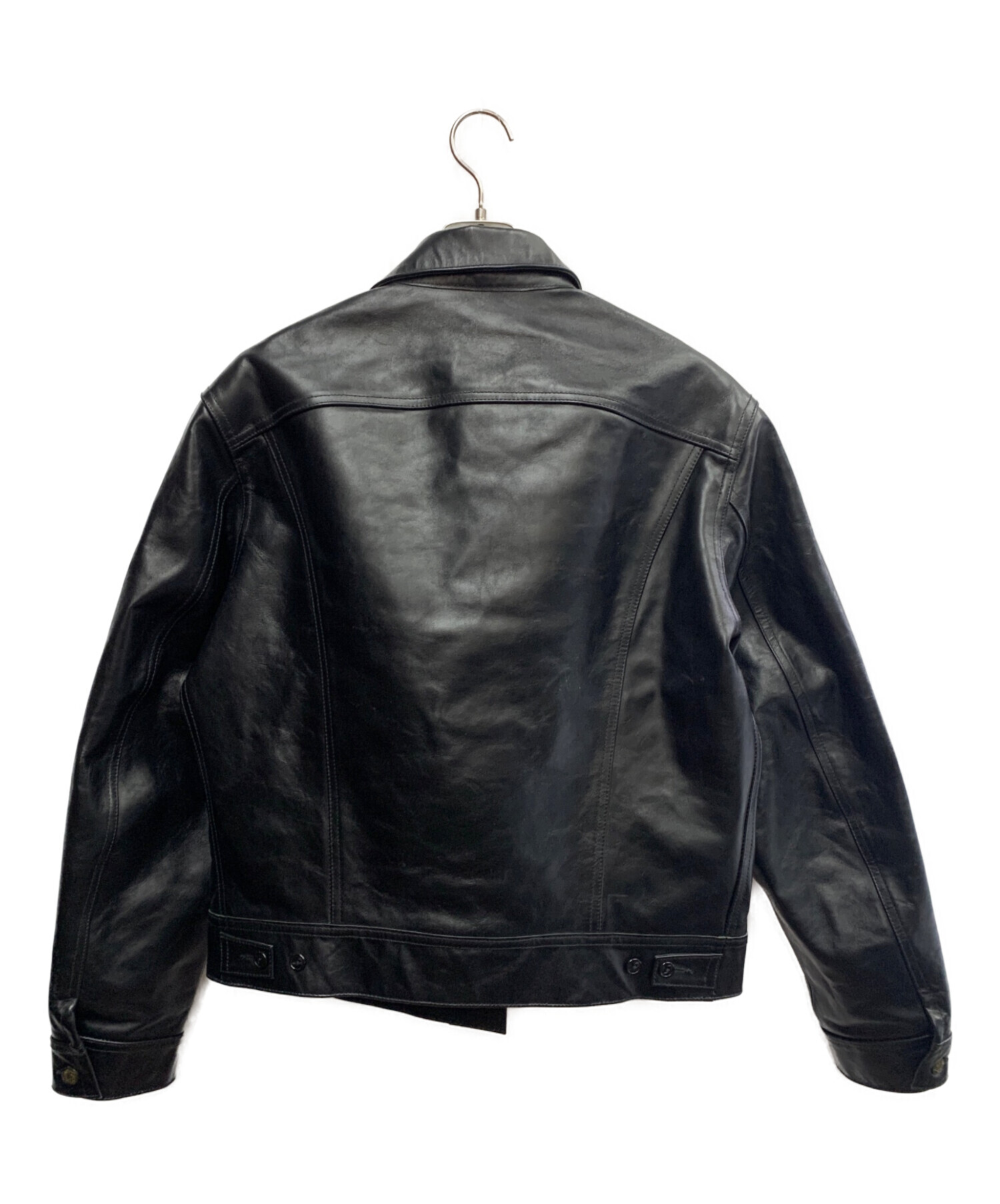 AERO RIDERS 黒 レザージャケット 中古・古着通販】LEE (リー) RIDERS JACKET LEATHER ブラック サイズ