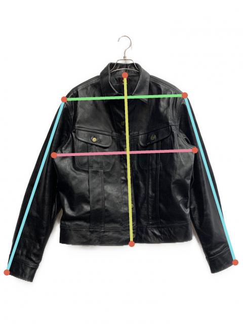 中古・古着通販】LEE (リー) RIDERS JACKET LEATHER ブラック サイズ