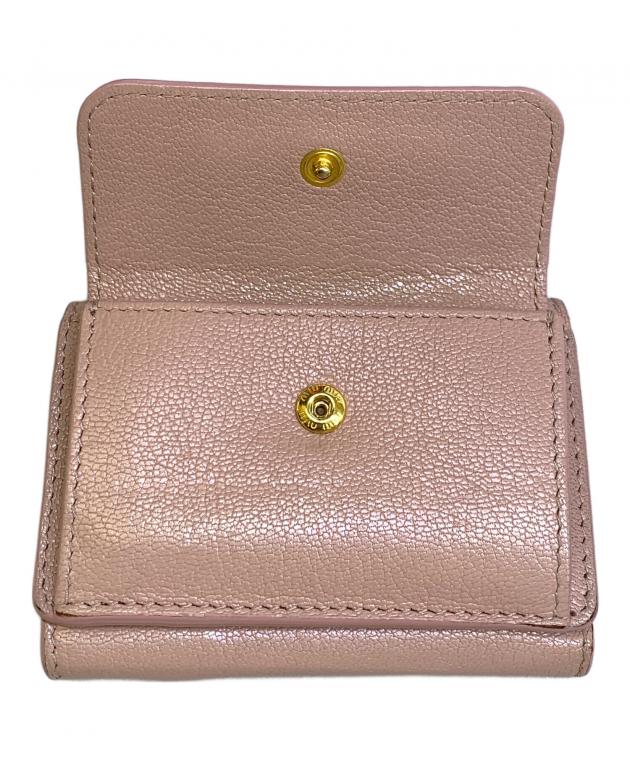 中古・古着通販】MIU MIU (ミュウミュウ) MIU MIU ピンク 3つ折り財布