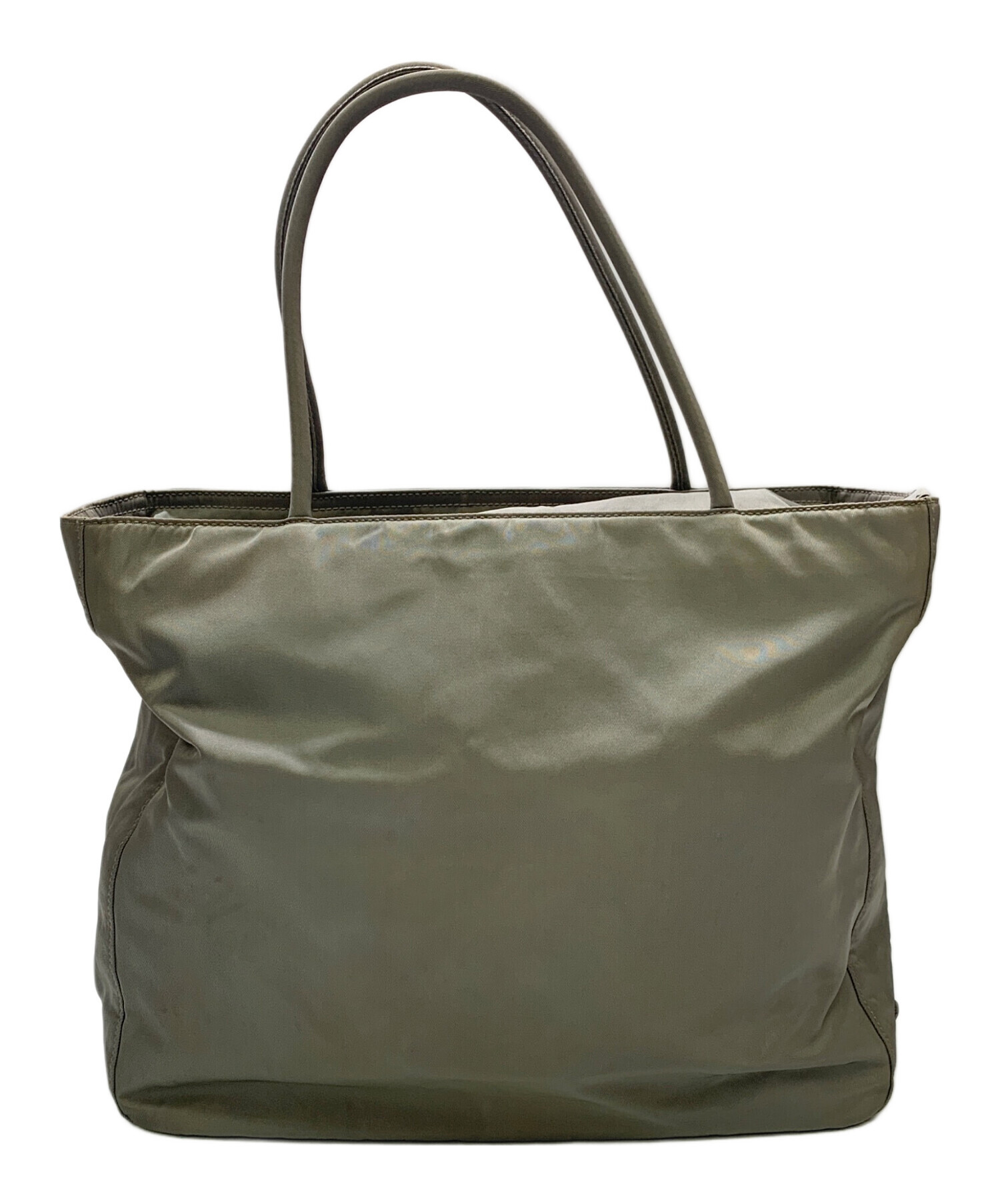 PRADA グレー キャンバス ハンドバッグ 中古・古着通販】PRADA (プラダ) PRADA グレー ハンドバッグ グレー
