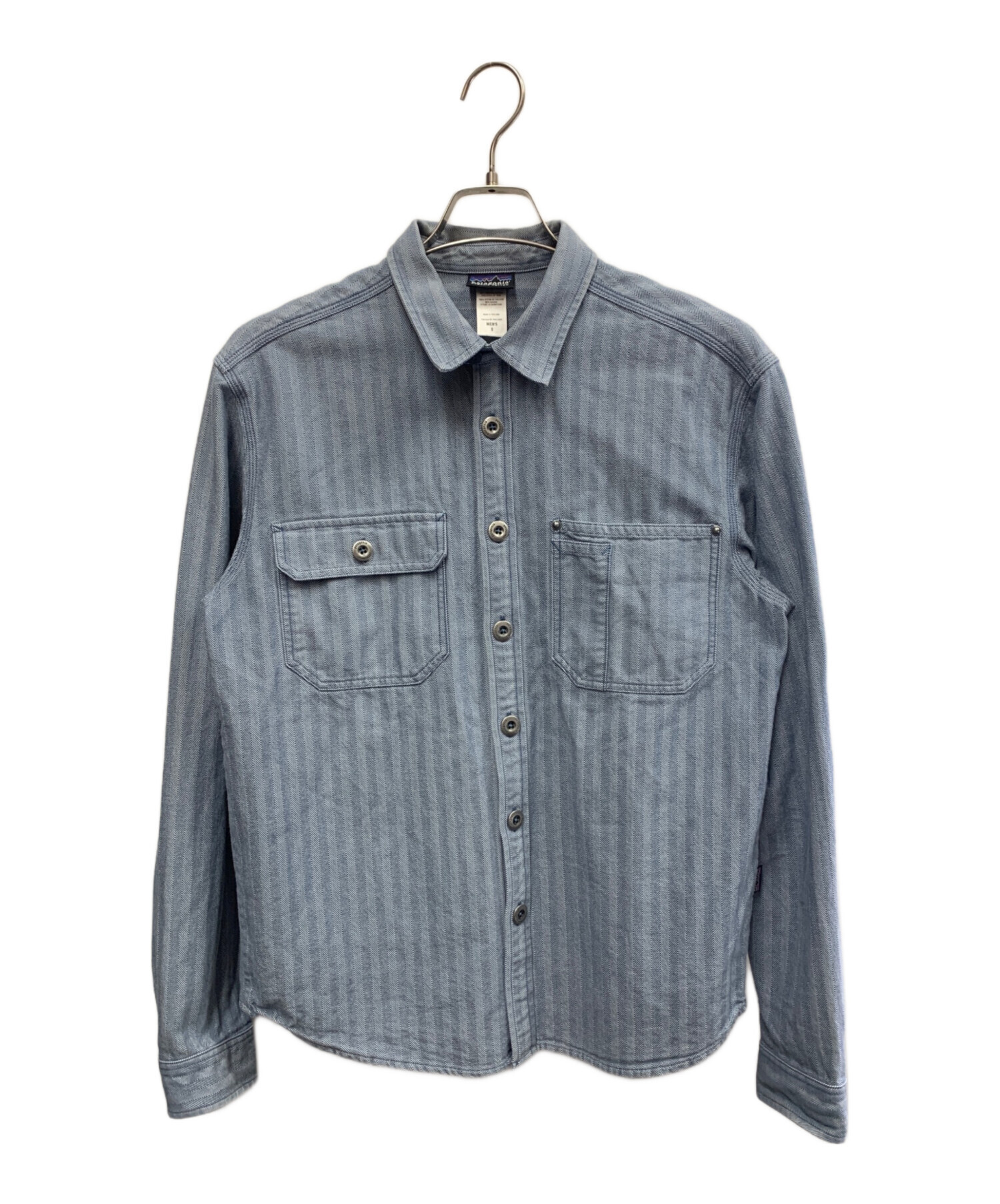 patagonia 刺繍デザイン長袖シャツ Mサイズ カーキ 中古・古着通販