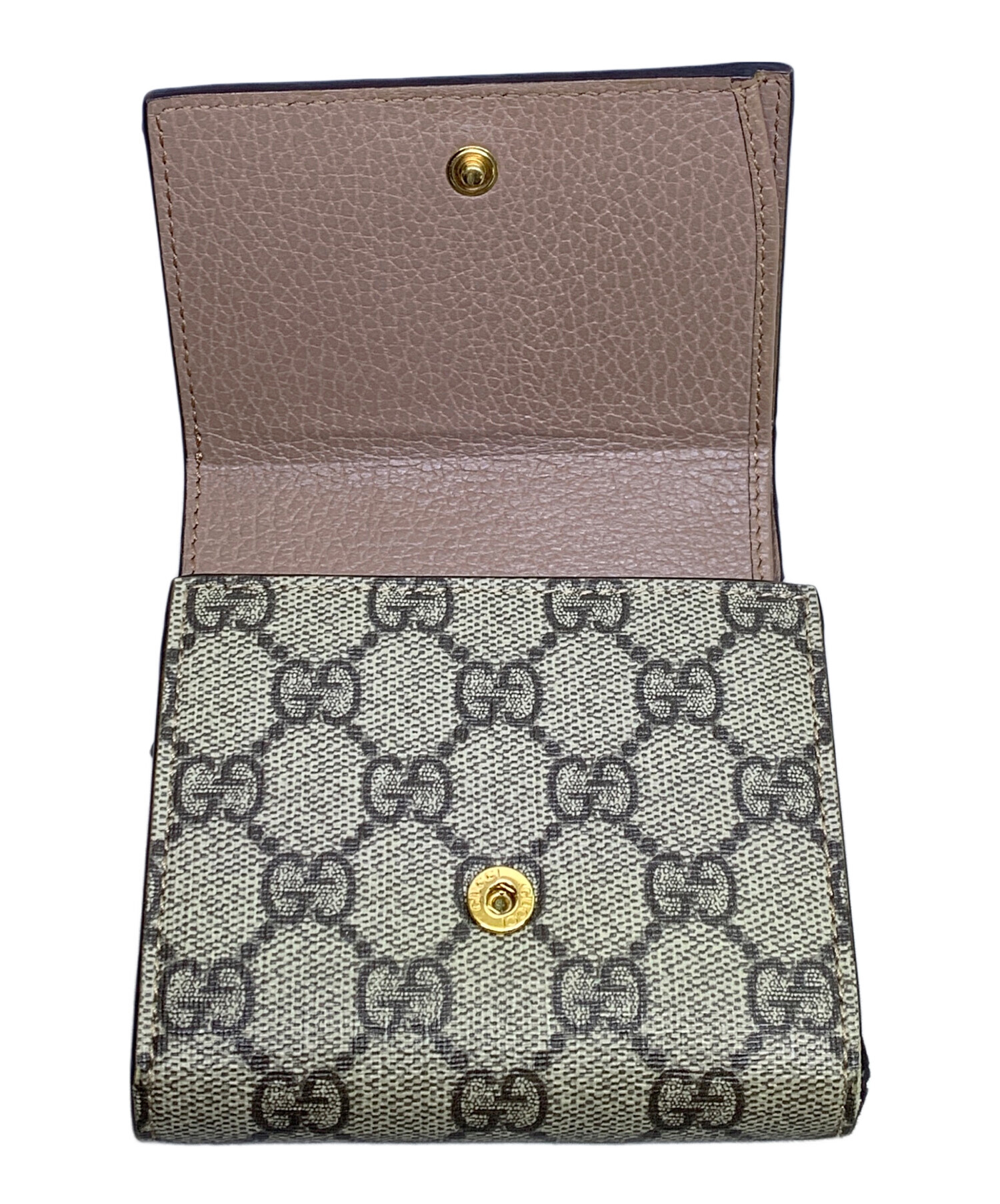 中古・古着通販】GUCCI (グッチ) GG マーモント 2つ折り財布 ベージュ