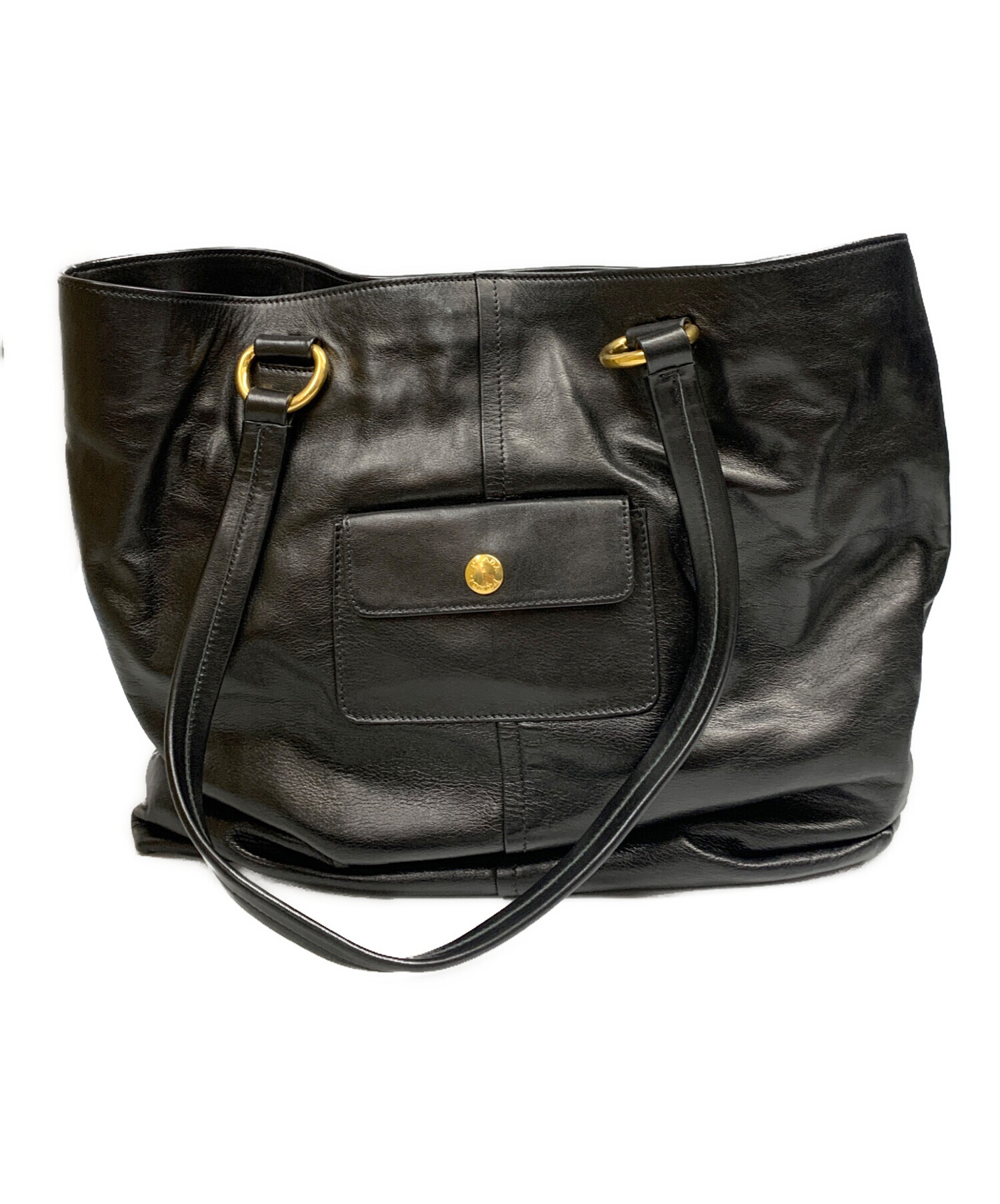 中古・古着通販】PRADA (プラダ) PRADA ブラック レザートートバッグ